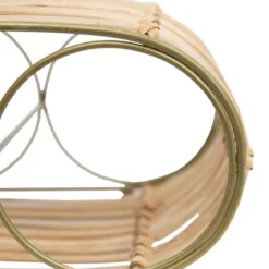 Wrapped Brass Metal & Rattan Wine Bottle Holder - Foreside Home & Garden -Eco Haven Store GUEST f7112b55 63be 4622 afac 631ab5c8c49a