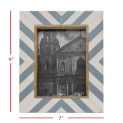 5x7 Inches Blue Wood, Resin & Glass Photo Frame - Foreside Home & Garden -Eco Haven Store GUEST f9089483 165b 49b7 aac4 b216b2816504