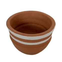 White Striped Terracotta Planter By Foreside Home & Garden 12 White Striped Terracotta Planter By Foreside Home & Garden -Eco Haven Store GUEST fdcdc5d7 0ea0 49c9 b595 506dc26f8daa