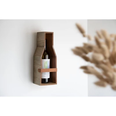 Single Bottle Rustic White Wood Wall Mount Wine Rack - Foreside Home & Garden 8 Single Bottle Rustic White Wood Wall Mount Wine Rack - Foreside Home & Garden - Image 6