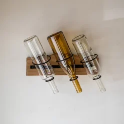 Eco Haven Store 36 Black Metal & Wood Space Saving Wine Holder - Foreside Home & Garden